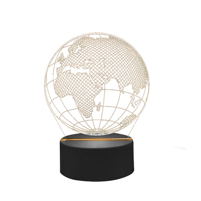 LED-Globus-Lampe mit 7 Lichtfarben, personalisierbare Gravur, ideales Geschenk für Reisende, Höhe 17 cm, USB-Kabel  