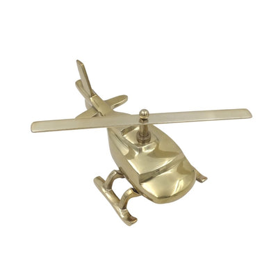 Metallmodell Hubschrauber mit personalisierbarer Gravur – goldfarben, 32 cm