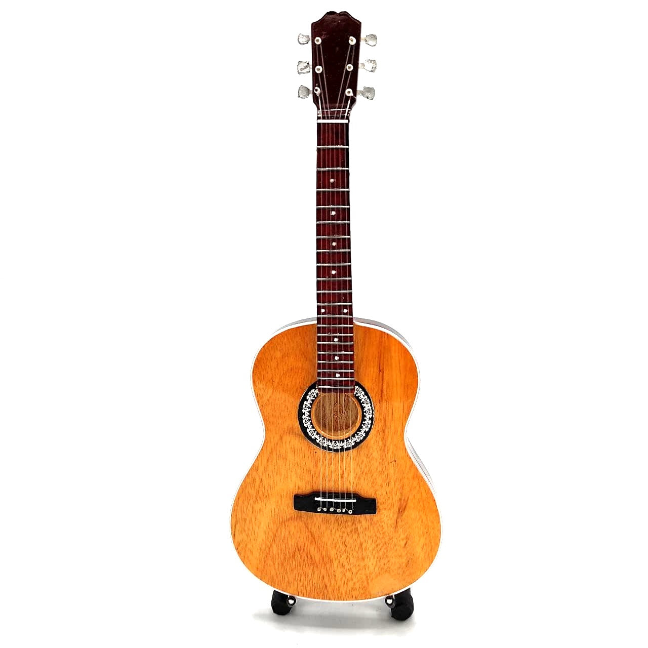 Mini-Klassikgitarre mit Gravur – mahagoniholzene Dekoration, 25 cm