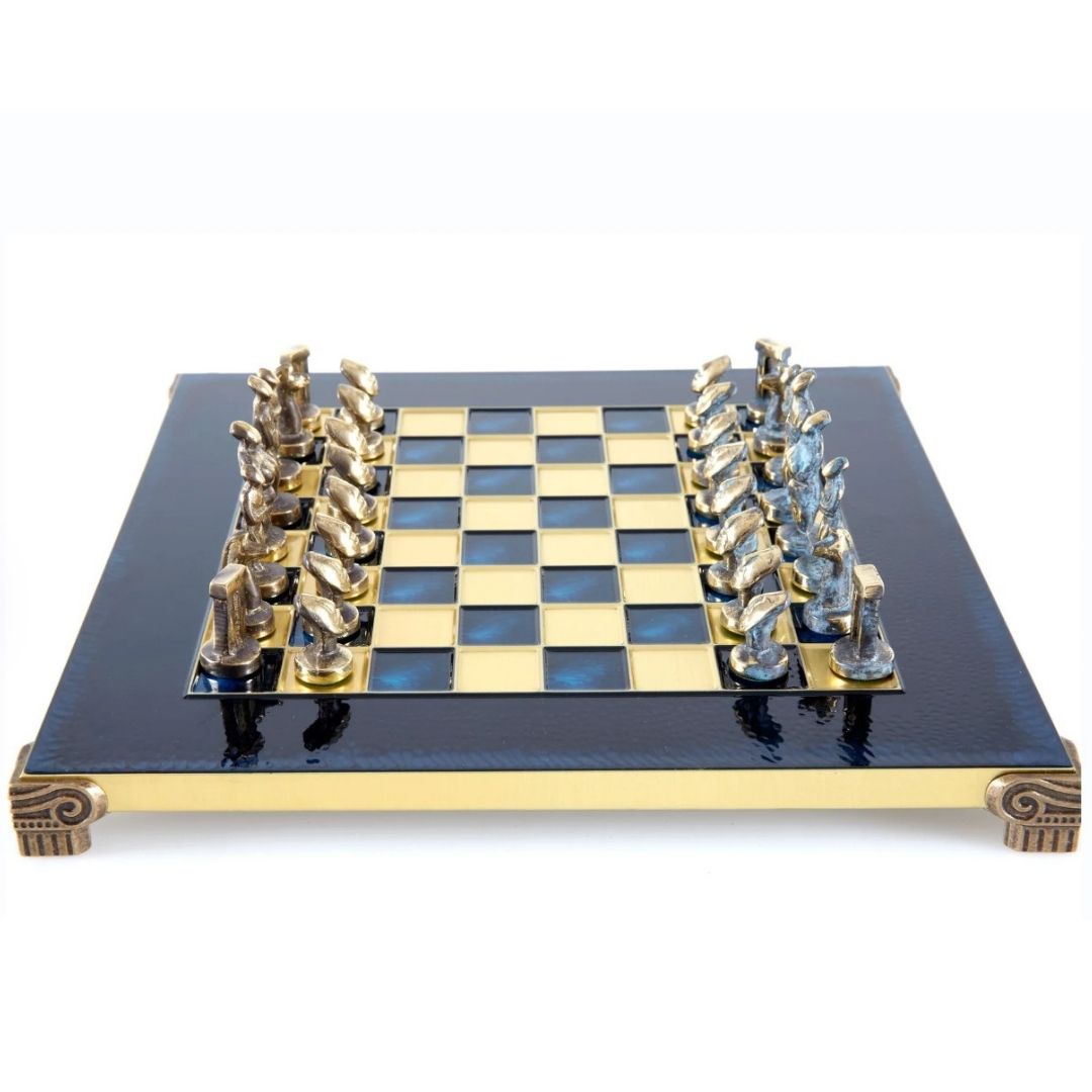 Luxuriöse Metall-Schachfiguren Cycladic 28x28 cm mit personalisierter Gravur
