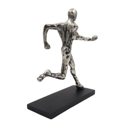 Statuette Läufer, Metallfigur mit Gravur