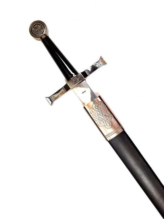 Stahlschwert eines Ritters 84 cm in Scheide - Replik SW-114 mit der Möglichkeit einer personalisierten Gravur