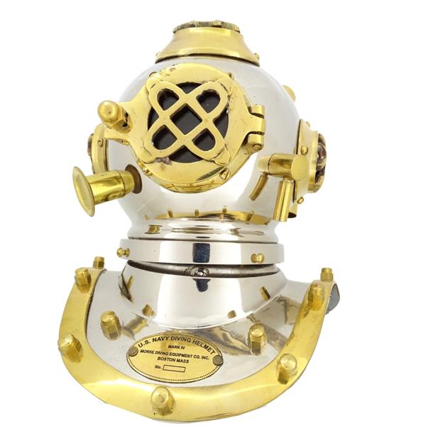 Messing-Taucherhelm US Navy Mark IV mit personalisierbarer Gravur – ideales Geschenk für jeden Anlass, Höhe 20 cm, maritime Replik DIVER – DH93