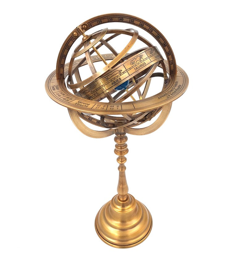 Sphärisches Astrolabium aus Messing 39cm mit Möglichkeit zur Personalisierung durch Gravur