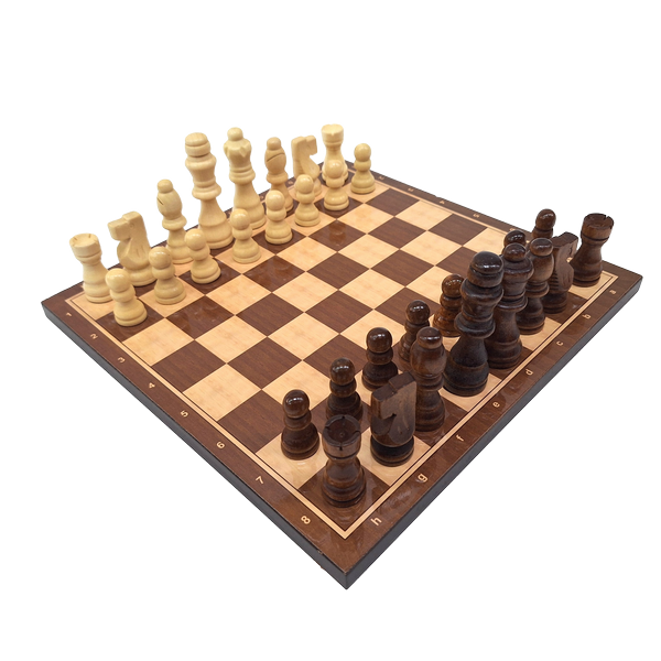 Klassisches Holzschach 27 x 27 cm mit personalisierter Gravur