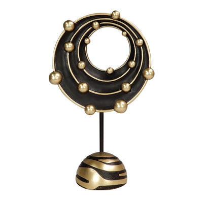 Große dekorative Figur Sonnensystem mit der Möglichkeit einer personalisierten Gravur, ideal als Geschenk - 20,2 cm Höhe, gold und schwarz, moderner und glamouröser Stil