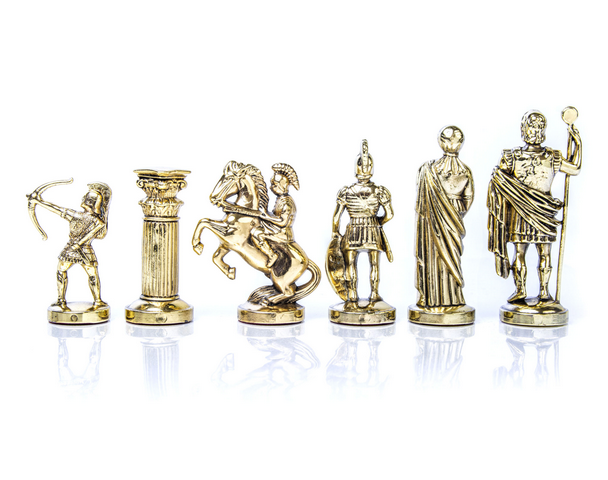 Messing-Schachspiel Gold-Silber mit Gravur – exklusives Geschenk für besondere Anlässe – Maße 44x44 cm, Königshöhe 9,7 cm, handgefertigt, luxuriöse Materialien