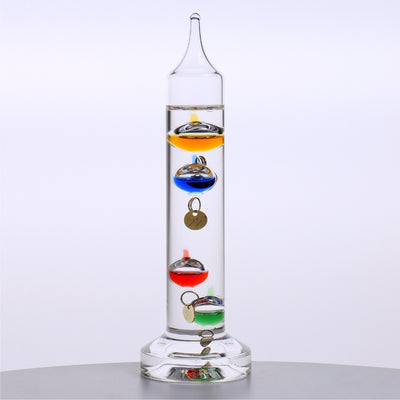 Galilei-Thermometer Galileo mit personalisierter Gravur – elegante Innendekoration in Glasfarbe  
