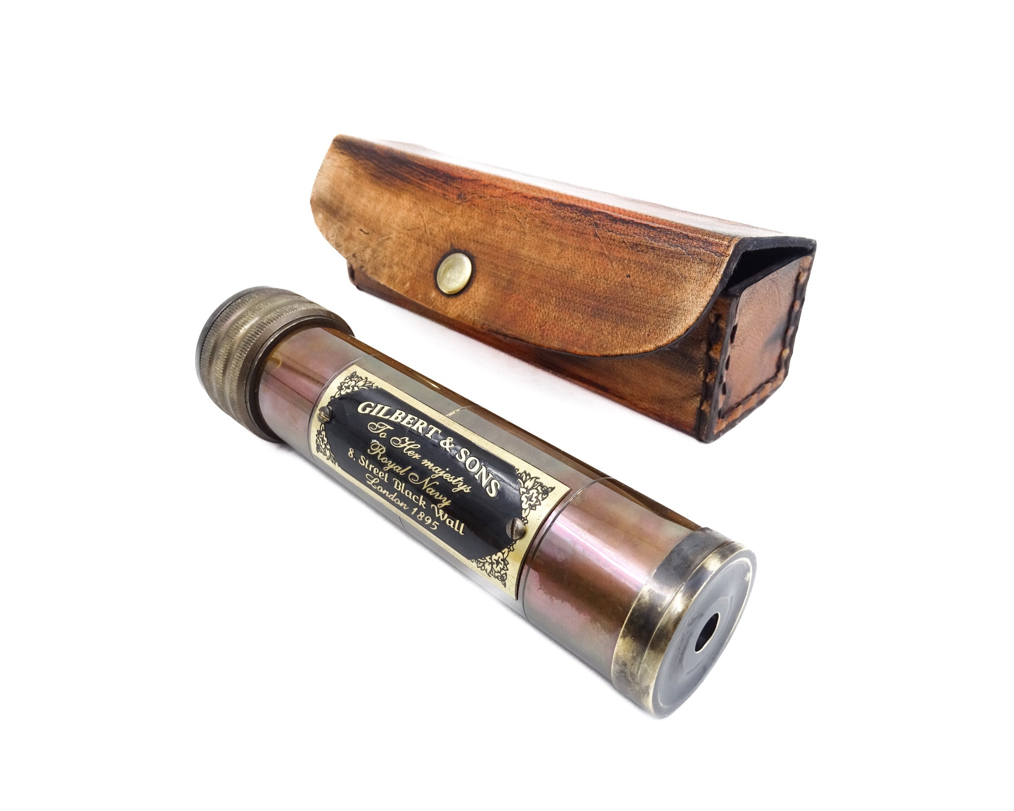Vintage-Kaleidoskop in Lederetui mit Gravur-Personalisierung