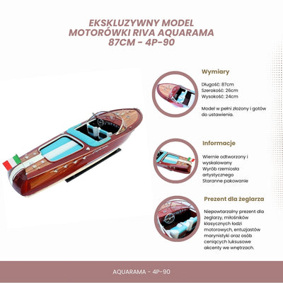 Exklusives Modell des Motorboots Riva Aquarama 87 cm mit Personalisierung durch Gravur