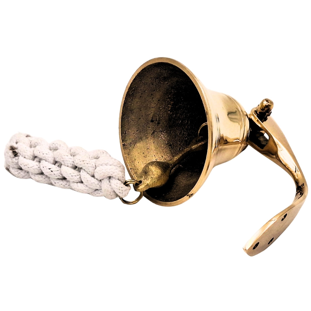 Messing-Schiffsglocke 7,5 cm mit Gravurmöglichkeit – ideales Geschenk im maritimen Stil – goldene Farbe, Retro-Dekoration für Zuhause oder Küche