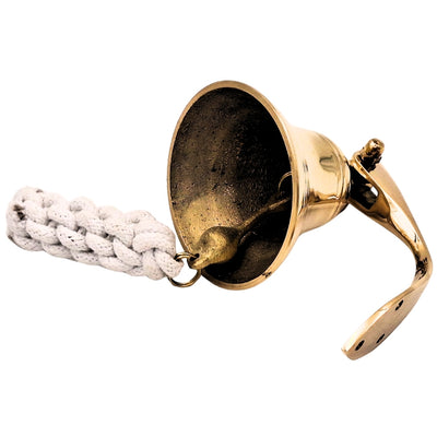 Messing-Schiffsglocke 7,5 cm mit Gravurmöglichkeit – ideales Geschenk im maritimen Stil – goldene Farbe, Retro-Dekoration für Zuhause oder Küche