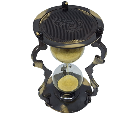 Elegante antike Messing-Sanduhr 5 Min mit Gravur
