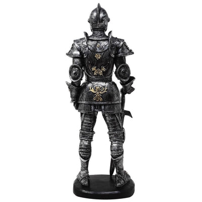 Dekorative Ritterfigur in Rüstung 39 cm silber mit Gravur-Personalisierung  