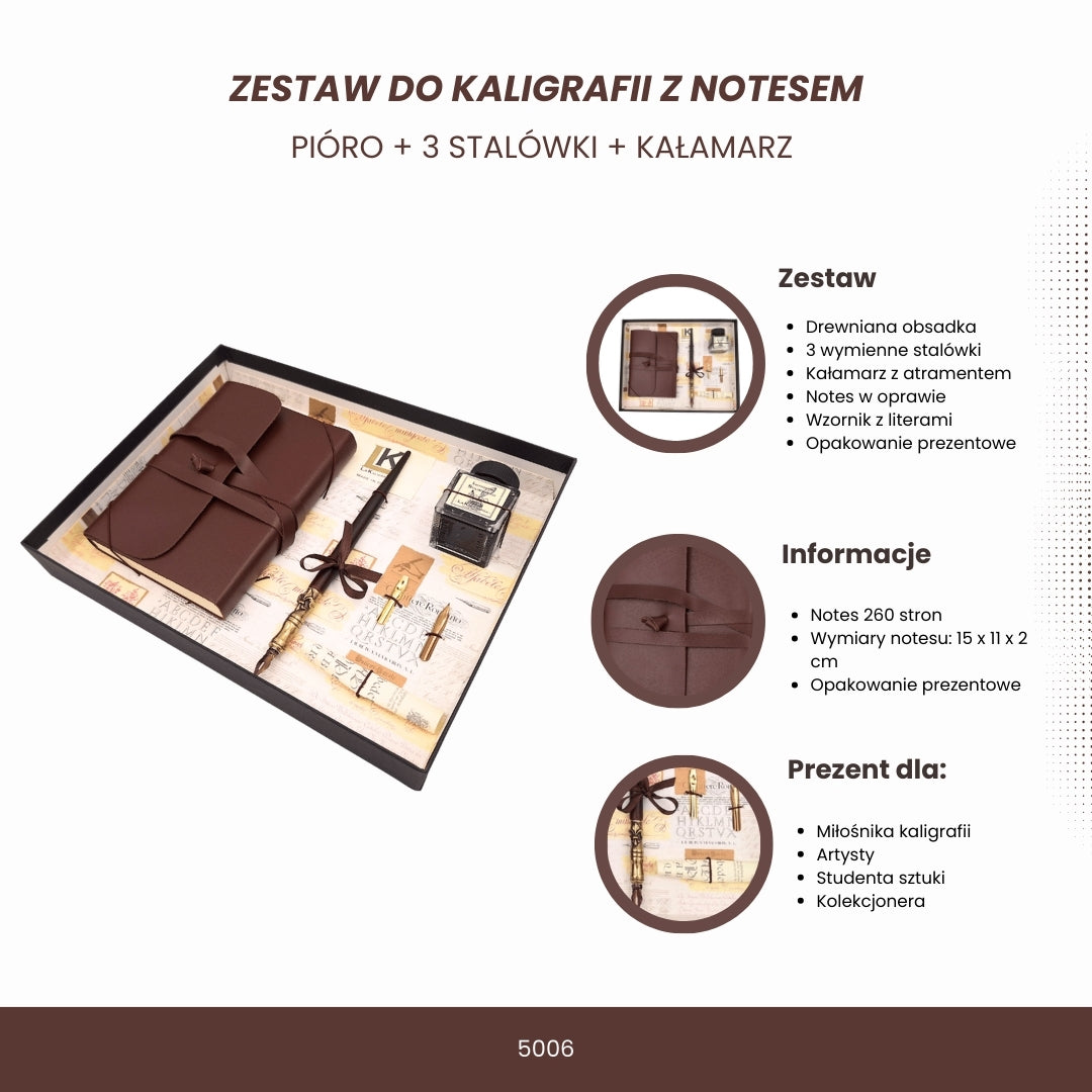 Exklusives Kalligrafie-Set mit Notizbuch  