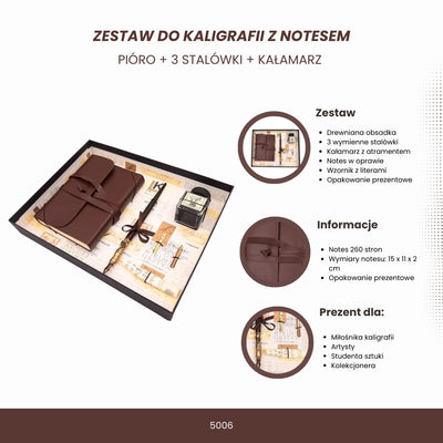 Exklusives Kalligrafie-Set mit Notizbuch  
