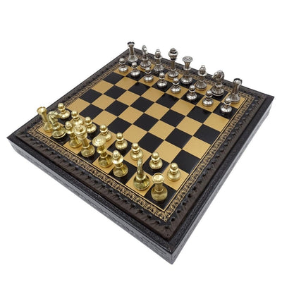 Exklusive Messing-Schachfiguren Italfama 28x28 cm mit personalisierter Gravur