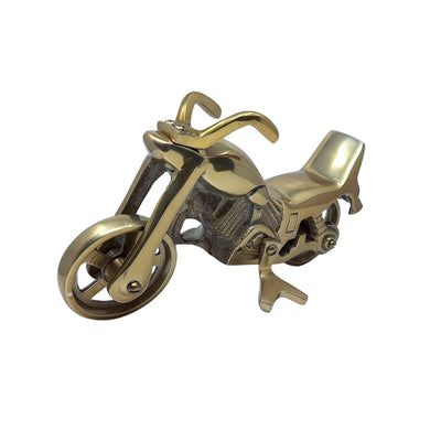 Motorradmodell N-2784 mit Gravurmöglichkeit – Antiker Messing, 23 x 14 cm