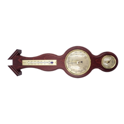 Wetterstation Fischer 6690-22 mit Barometer, Thermometer und Hygrometer in mahagonifarbener Holzfassung