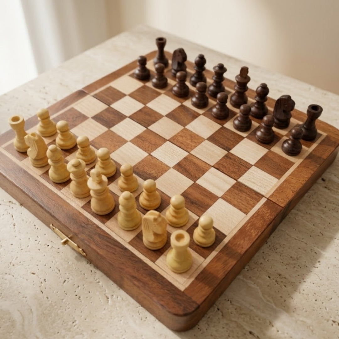 Holz-Magnet-Schach G201Z mit Gravurmöglichkeit zur Personalisierung