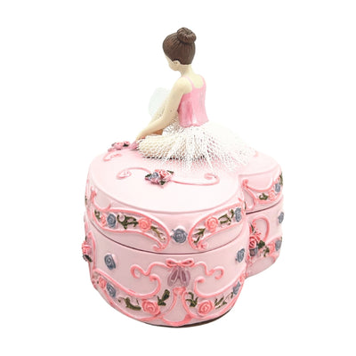 Spieluhr Ballerina Herz Schwanensee mit Personalisierung und Gravur, Rosa, 12,5 cm, Perfektes Geschenk zum Geburtstag oder Jubiläum