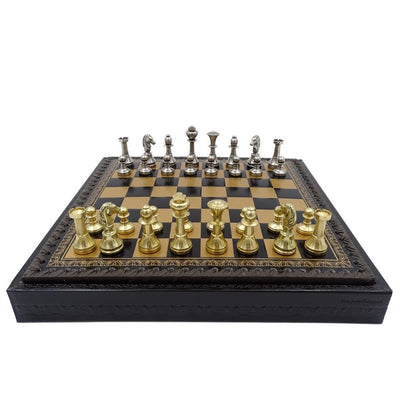 Exklusive Messing-Schachfiguren Italfama 28x28 cm mit personalisierter Gravur