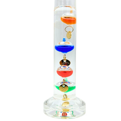 Galilei-Thermometer Galileo mit personalisierter Gravur – elegante Innendekoration in Glasfarbe  