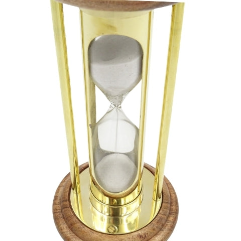 Messing-Holz-Sanduhr 5 Min mit Gravurmöglichkeit