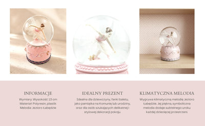 Tanzende Ballerina in 12 cm Glaskugel mit personalisierbarer Gravur - Elegante pastellfarbene Dekoration als Geschenk für Ballettliebhaber, aus Polyresin und Glas gefertigt