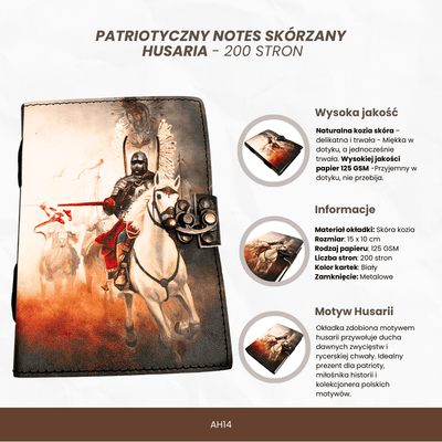 Leder-Notizbuch Husaria Patriotisch mit Gravur