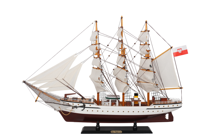 Modell des Segelschiffs Dar Pomorza 80 cm mit personalisierbarer Gravur