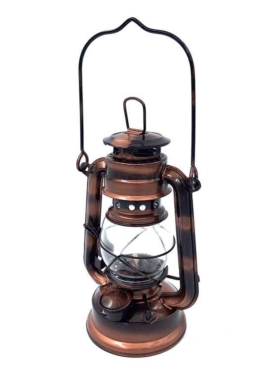 Stilvolle Retro-Segler-Öllampe DT245F mit personalisierbarer Gravur, ideal als Geschenk, aus Glas und Blech, Höhe 19 cm, maritimes Design  