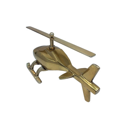 Metallmodell Hubschrauber mit personalisierbarer Gravur – goldfarben, 32 cm