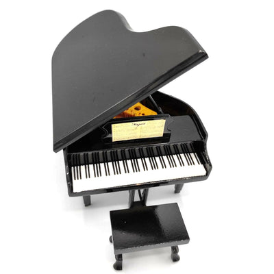Mini-Klavier mit personalisierbarer Gravur, schwarz, handgefertigt aus Balsaholz, Maßstab 1:10, ideal als Geschenk für Pianisten und Musikliebhaber, Höhe 8 cm