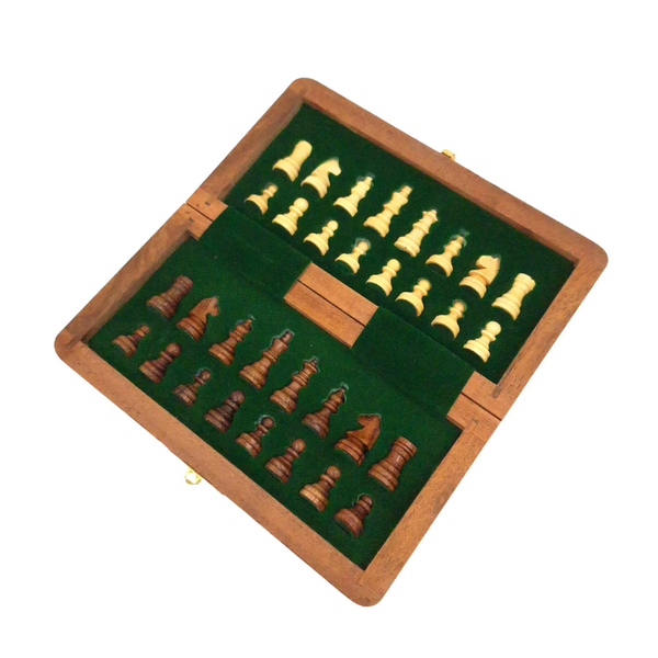 Magnetisches Holzschach 17x17 cm mit personalisierter Gravur