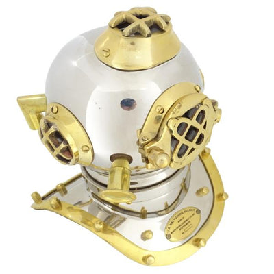 Messing-Taucherhelm US Navy Mark IV mit personalisierbarer Gravur – ideales Geschenk für jeden Anlass, Höhe 20 cm, maritime Replik DIVER – DH93