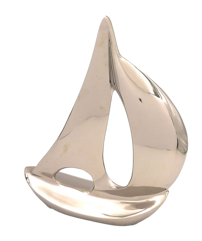 Elegantes Metallmodell einer Yacht, 36 cm, mit personalisierbarer Gravur