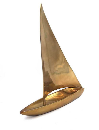 Großes Segelbootmodell aus Aluminium 39 x 30 cm mit personalisierbarer Gravur