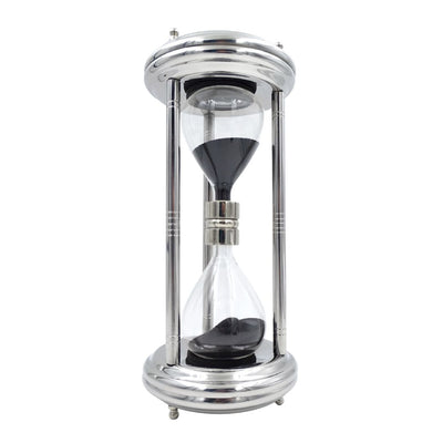 Große silberne Sanduhr 10 min mit Gravurmöglichkeit