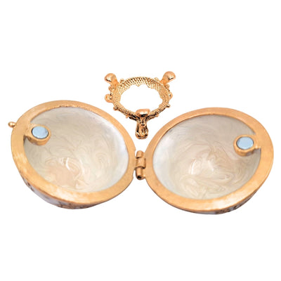 Exklusive Fabergé-Ei Schmuckschatulle aus Metall mit Kristallen in Weiß-Gold mit Gravur-Personalisierung  