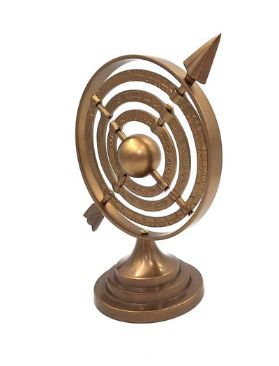 Aluminium-Sphärenastrolabium mit Pfeil, 30 cm, mit personalisierbarer Gravur