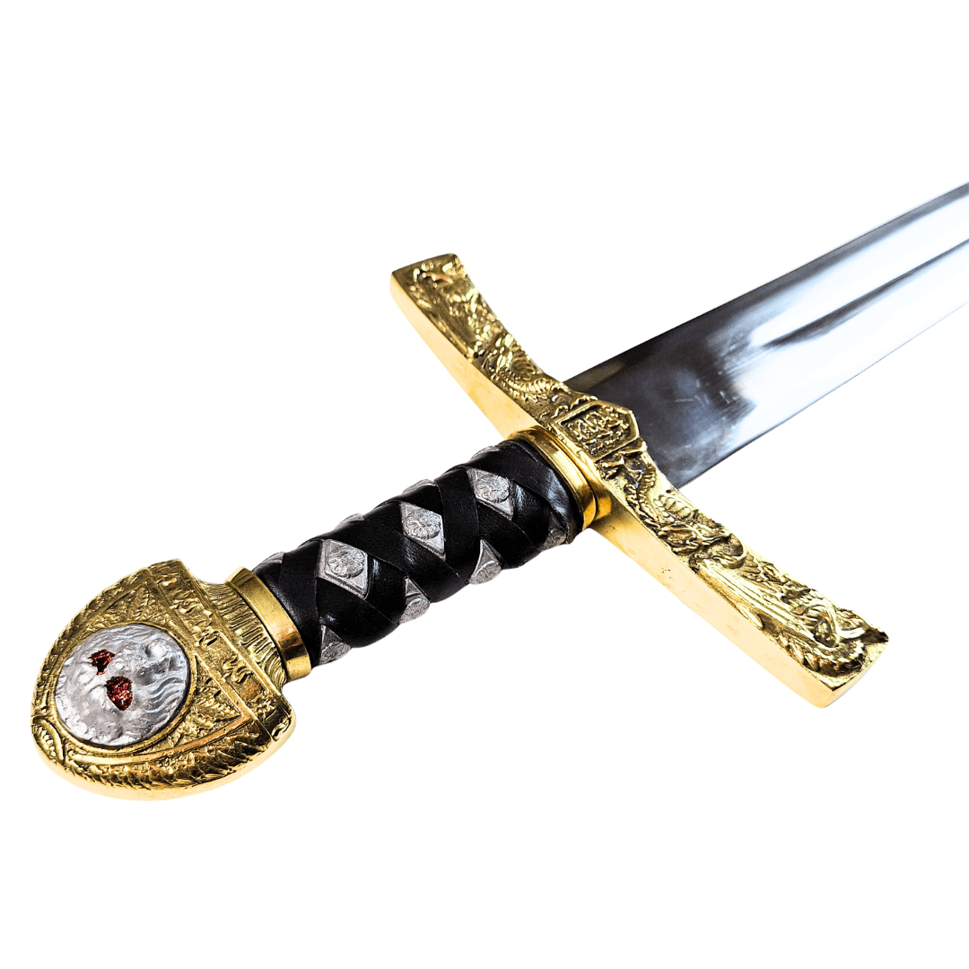 Replik des Schwerts Excalibur von König Artus mit Gravur – 98,5 cm, Stahlklinge, Messinggriff  