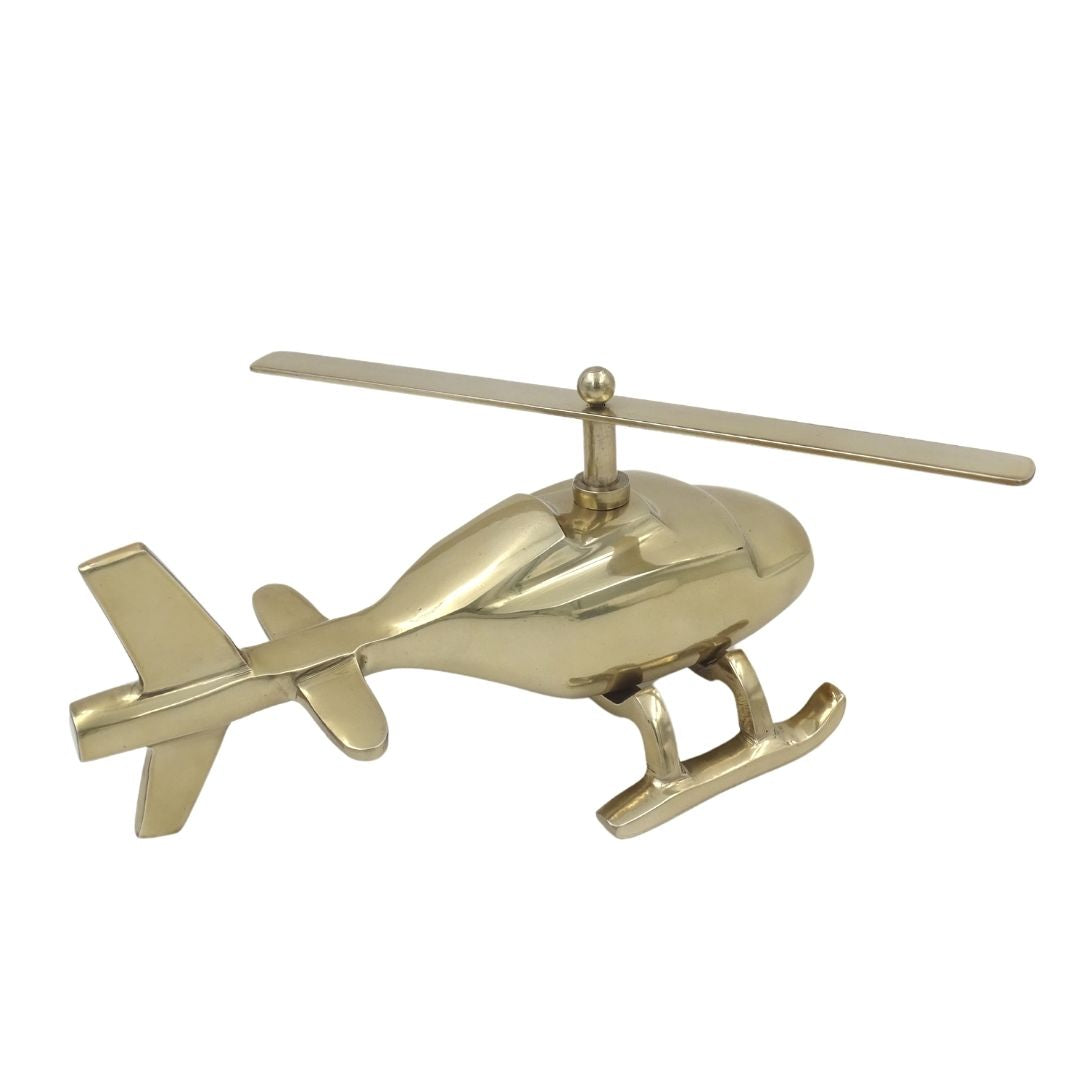 Metallmodell Hubschrauber mit personalisierbarer Gravur – goldfarben, 32 cm