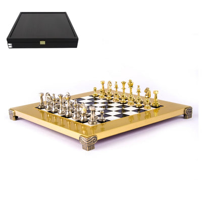 Exklusives Messing-Schachspiel Staunton S32BLA 28x28 cm mit individueller Gravurmöglichkeit  