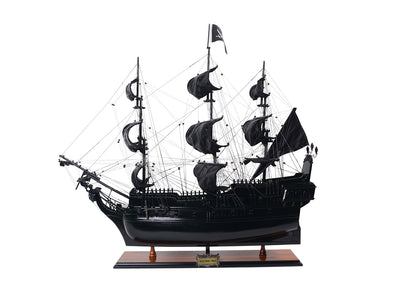 Modell des Piratenschiffs Schwarze Perle BP80R mit Gravurmöglichkeit, Länge 89 cm, exklusives Geschenk für jeden Anlass, Kunsthandwerk, Holzsockel