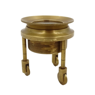 Dreibein-Lupe MAG-0015 mit Messinggehäuse, goldfarben, Gravurpersonalisierung möglich, ideales Geschenk für Juweliere und Philatelisten, Höhe 7 cm, Vergrößerung x3