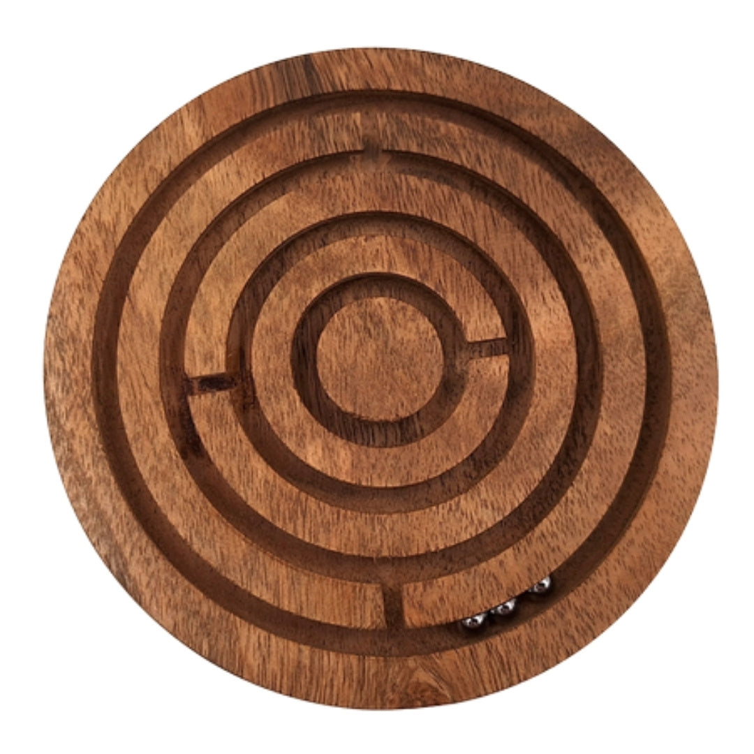 Geschicklichkeitsspiel Kugeln im Labyrinth aus Holz mit Gravurpersonalisierung
