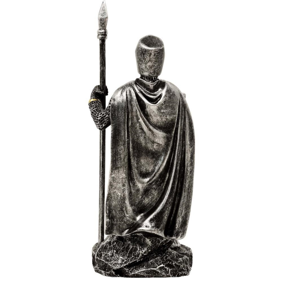 Figur Ritter mit Speer 20 cm mit personalisierbarer Gravur – handbemalte Polyresin-Dekoration als Geschenk für Geschichts- und Militärliebhaber