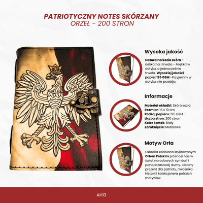 Leder-Notizbuch Polnischer Adler Patriotisch mit Gravur