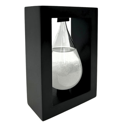 Fitzroy Sturm-Barometer im Holzrahmen – Tropfen Storm Glass mit Gravur-Personalisierung – ideales Geschenk für jeden Anlass – elegante Wetterstation im modernen Stil mit Kristallen, die auf Wetteränderungen reagieren  